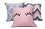 Kit 3 Capas de Almofada Olhinhos Rosa - Imagem 1