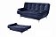 SOFA CAMA PARIS - PE CROMADO - AZUL LISO - AREZZO - Imagem 2