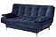 SOFA CAMA PARIS - PE CROMADO - AZUL LISO - AREZZO - Imagem 1