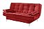 SOFA CAMA PARIS - PE CROMADO - VERMELHO LISO - Imagem 1