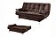 SOFA CAMA PARIS - PE CROMADO- MARROM LISO - Imagem 1
