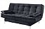 SOFA CAMA PARIS - PE CROMADO- PRETO LISO - Imagem 1