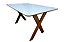 MESA CAMELIA 140X90 TP VIDRO C/BORDA CINAMOMO - VA MOV - Imagem 1