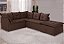 SOFA DE CANTO TURIM 2 MOD+1PUFF MARROM LISO - Imagem 2