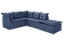 SOFA DE CANTO TURIM 2 MOD+1PUFF AZUL LISO - Imagem 1