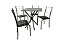 MESA RIO 70X70 TB BRANCO-TP GRANITO- 4 CAD ASS RISCADO PRETO - Imagem 1