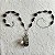 Colar vintage preto pingente de rosa - Imagem 2
