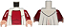 Torso LEGO Star Wars Princesa Leia – Vestido Vermelho Escuro com Detalhes Dourados e Vermelhos - Imagem 1