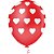 Balao 10 Decorado Vermelho C/CORAÇÃO Branco PCT.C/25 - Imagem 1