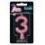 Vela para Aniversario N.03 Rosa Puro Glitter CX.C/10 - Imagem 2