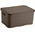 Caixa Plastica Multiuso Rattan C/TAMPA Marrom MED 8L. - Imagem 2