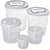 Pote Plastico CONJ 5 Potes Mantimentos Rosca KIT - Imagem 1
