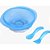 Kit Alimentacao Talher + Prato C/VENTOSA Azul - Imagem 1