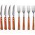 Talher Jogo INOX Cabo de Madeira 8PCS - Imagem 1