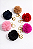 Chaveiro Pompom Pelúcia Colorido com Argola Dourada - Imagem 2