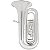 Tuba 4/4 c/ 4 pistos Schieffer em Si Bemol em Prata c/ voltas douradas e case super luxo - S991-S - Imagem 2