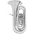 Tuba 4/4 c/ 4 pistos Schieffer em Si Bemol em Níquel c/ voltas douradas e case super luxo - S991-N - Imagem 2