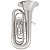 Tuba 4/4 c/ 4 pistos Schieffer em Si Bemol em Níquel c/ voltas douradas e case super luxo - S991-N - Imagem 1