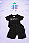 Conjunto infantil Milon composto por camiseta preta com estampa “Prince” e bermuda jeans escuro estilo cargo - Imagem 2