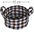 Cesta em Tecido Ref.QL18066-93 - Xadrez Azul/Bege/Marrom - Imagem 1