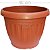 Vaso Grego Decorativo Plástico Redondo - Marrom - Imagem 3