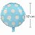 Balão Metal Redondo Azul com Poá Branco - Imagem 1