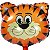 Balão Metal Animais Tigre 22cm - Imagem 2