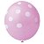 Balão Happy Day 11 Decorado 25 unid. - Confete Rosa c/ Branco - Imagem 1