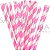 Canudo de Papel Listrado Pink - pacote com 25 un. - Imagem 1
