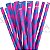 Canudo de Papel Listrado Azul e Pink - pacote com 25 un. - Imagem 1