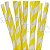 Canudo de Papel Listrado Amarelo - 12 un. - Imagem 1