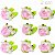 Rosa com Folhas e Miosótis em Biscuit 25 unid. - Imagem 1