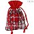 Saquinho de Tecido 14 x 19cm - 10 unidades - Xadrez Vermelho com Flocos de Neve C12-4 - Imagem 1