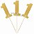 Topo de Bolo n°1 3 unid. - Glitter Ouro - Imagem 1
