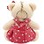 Lembrancinha de Pelúcia com Chaveiro 10cm - Ursa de Vestido - Imagem 2