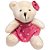 Lembrancinha de Pelúcia com Chaveiro 10cm - Ursa de Vestido - Imagem 1