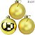 Bolas para Árvore de Natal 8 cm - Pacote com 5un - Ouro - Imagem 1