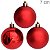 Bolas para Árvore de Natal 7 cm - Pacote com 6un - Vermelha - Imagem 1