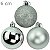 Bolas para Árvore de Natal 6 cm - Pacote com 9un - Prata - Imagem 1