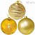 Bolas para árvore de Natal Ouro 10 cm - 3 unid. Alto Relevo - Imagem 1