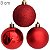 Bolas para Árvore de Natal 8 cm - 6 unid. - Vermelha - Ref.CB8 - Imagem 1