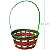 Cesta de Bambu Redonda Vermelha e Verde - Ref. NTW30036 - Imagem 1