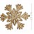 Enfeite de Natal Floco de Neve NTA7038 com Glitter Ouro Velho 3unid. - Imagem 1