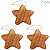 Estrelas em Madeira 3 unid. -Ref. Nº2 Marrom - Imagem 1