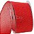 Fita Aramada de Natal 6,3cm x 9m  Tela Vermelha e Glitter Vermelho - Ref. 1712905-R - Imagem 1