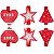 Pregador Mini Natal Ref.XG-005 Coração, Estrela e Árvore - 6 unidades - Imagem 1