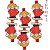 Pregador Mini Natal Ref.1505-93 Anjo Roupa Vermelha - 6 unidades - Imagem 1