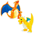 Charizard and Dragonite - Pokemon - Plastic Model Kit - Banda - Imagem 1