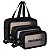Caixa Fechada (180 unidades) Kit 3 Necessaire Impermeável Washbag Bolsa Organizadora - PRETO - Imagem 2