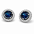 Brinco Pedra Azul Prata 925 com Zircônias Feminino - Imagem 1